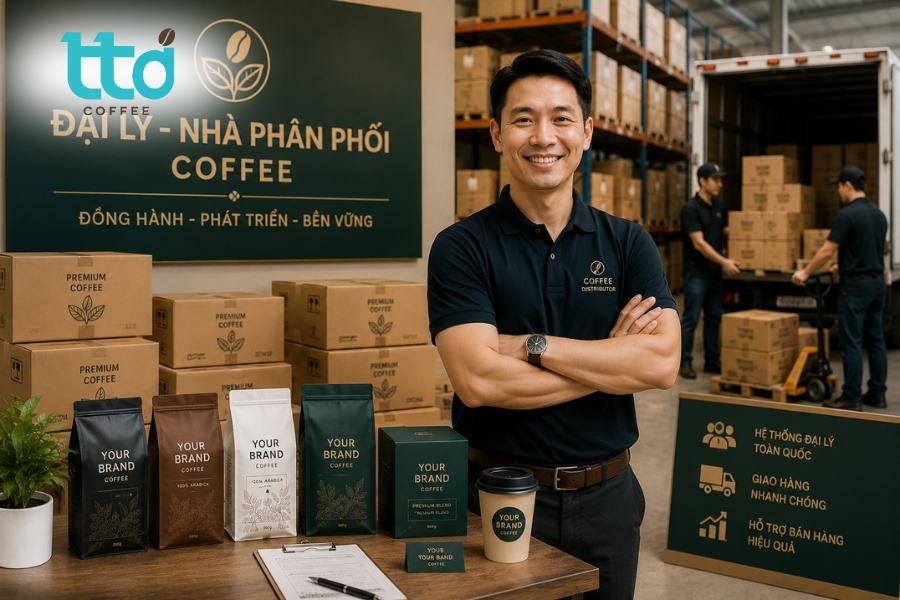 TTD Coffee hỗ trợ đóng gói cà phê theo bao bì, nhãn dán và nhận diện riêng TTD Coffee hỗ trợ đóng gói cà phê theo bao bì, nhãn dán và nhận diện riêng
