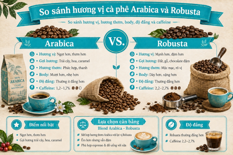 Cà phê Arabica và Robusta loại nào thơm ngon hơn? Cà phê Arabica và Robusta loại nào thơm ngon hơn?