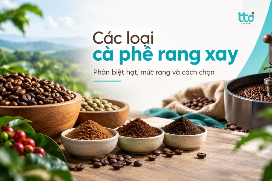 Các loại cà phê rang xay: Phân biệt hạt, mức rang và cách chọn